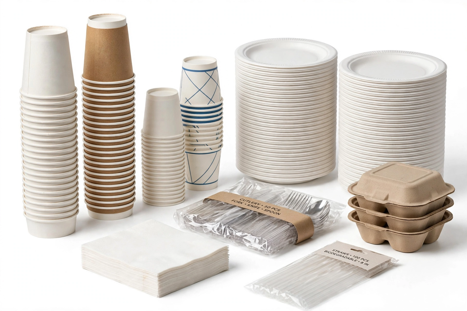 Disposable plates and cups available from Rehbar Packages