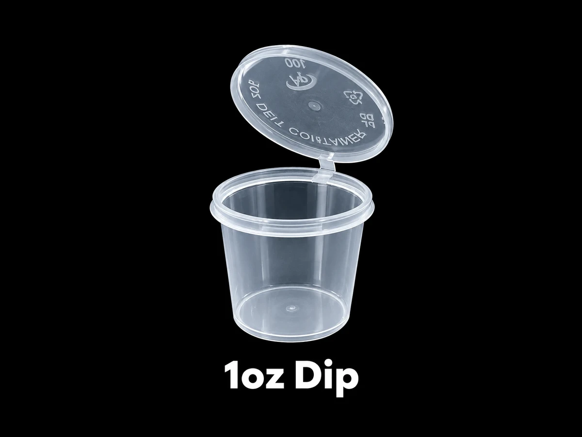 Round Dip Pot 1-oz plastic dip container available from Rehbar Packages in Lahore